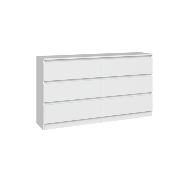 Ladekast wit 140 cm  6 lades