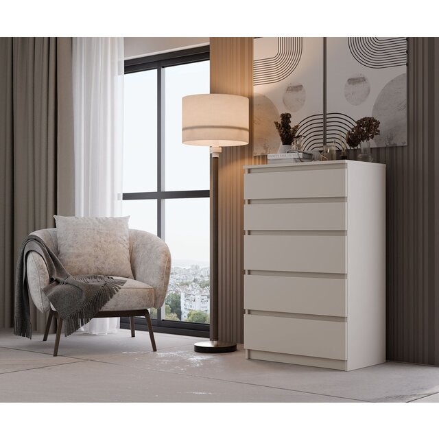 Ladekast M 5 lades  creme