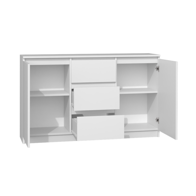 Dressoir - 120 cm 3 lades  wit