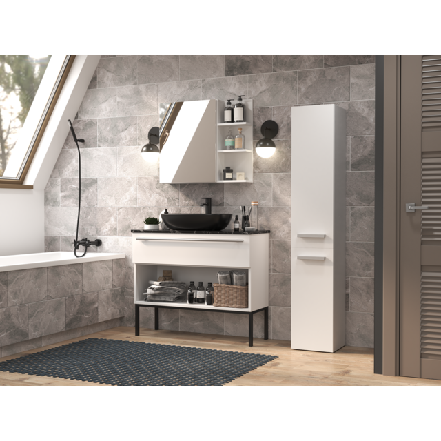 Badkamermeubel  -kolomkast  met 4 legplanken Badkamermeubel  -kolomkast  met 4 legplanken