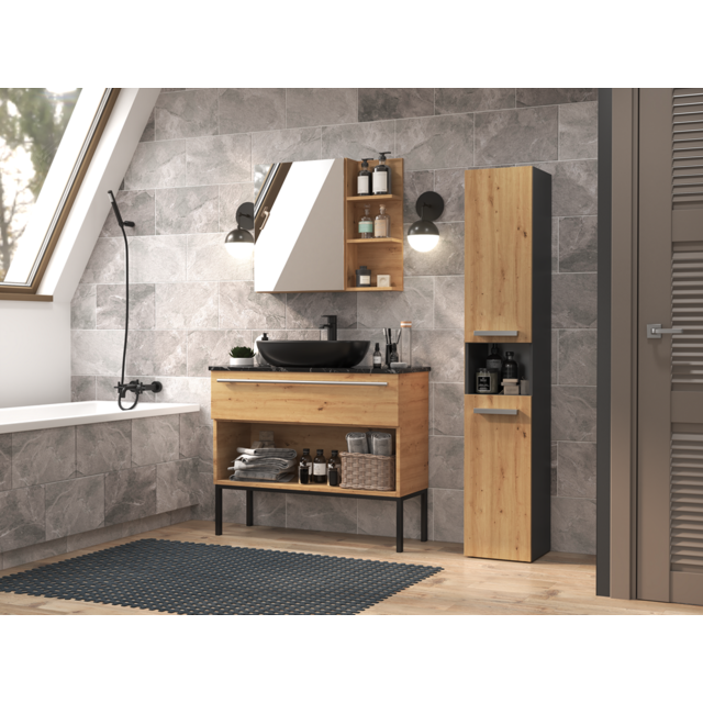 kolomkast nel 1 antraciet eiken