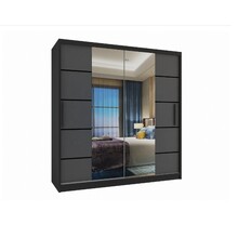 Kledingkast  zwart antraciet 158 cm