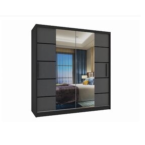 Kledingkast  zwart antraciet 158 cm