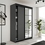 Maxy-shop Schuifdeurkast met spiegel lamaro 138 cm zwart antraciet