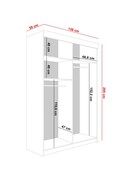 Schuifdeurkast  met spiegel  lamaro 138 cm  zwart antraciet