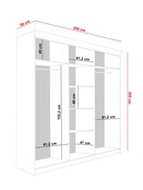 Schuifdeurkast  met spiegel  lamaro 250 cm   wit zwart Schuifdeurkast  met spiegel  lamaro 250 cm   wit zwart