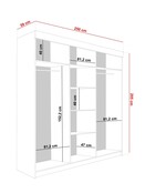 Schuifdeurkast  met spiegel  lamaro 250 cm zwart antraciet