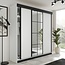 Maxy-shop Schuifdeurkast met spiegel lamaro 200 cm wit zwart