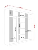 Schuifdeurkast  met spiegel  lamaro 200 cm zwart antraciet