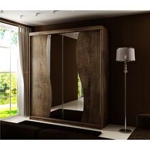 Kledingkast eiken met spiegel 150 cm