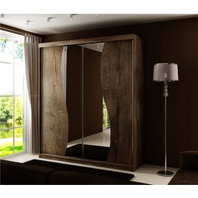 Kledingkast eiken met spiegel 150 cm