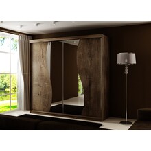 Kledingkast eiken met spiegel 200 cm