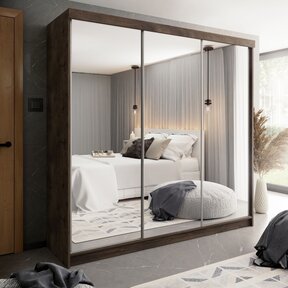 Kledingkast   eiken met spiegel 250 cm