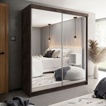 Kledingkast   eiken met spiegel  200 cm