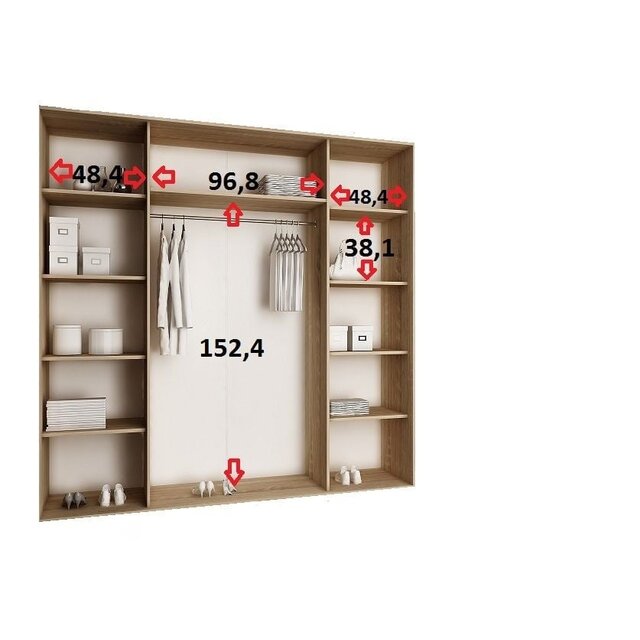 Kledingkast donker eiken   200 cm