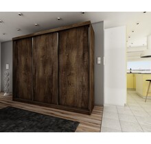 Kledingkast donker eiken 250 cm