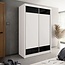 Maxy-shop Schuifdeurkast wit zwart 150 cm