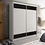 Maxy-shop Schuifdeurkast wit zwart 200 cm