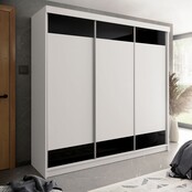 Schuifdeurkast wit zwart 250