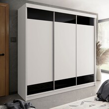 Kledingkast wit zwart 250