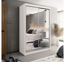 Schuifdeurkast wit met 2 spiegels 150 cm breed