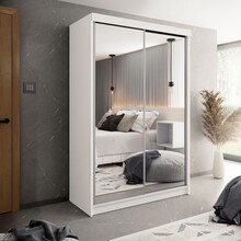 Kledingkast  wit met 2 spiegels 150 cm
