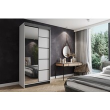 Kledingkast Amo  zwart wit 100 cm