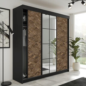 Kledingkast Vena Art zwart 200 cm