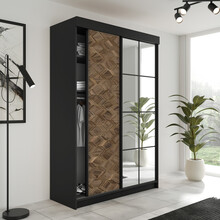 Kledingkast Vena Art deco zwart 138 cm