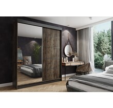 Kledingkast amo zwart donker eiken 200 cm