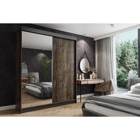 Kledingkast Amo zwart eiken 200 cm