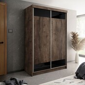 Schuifdeurkast donker eiken zwart 150 cm