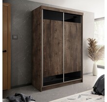Schuifdeurkast donker eiken zwart 150 cm