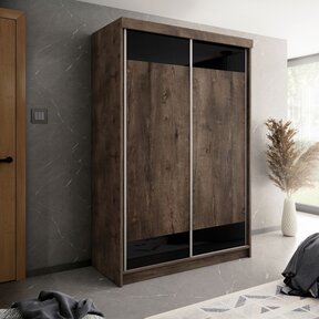 Kledingkast eiken zwart 150 cm