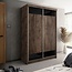 Maxy-shop Schuifdeurkast donker eiken zwart 150 cm