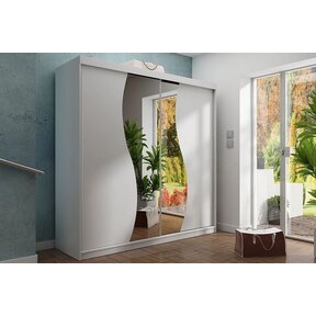 Kledingkast Amo 250 wit met spiegel