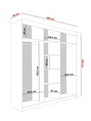 Kledingkast Vena  Zwart old style 200 cm