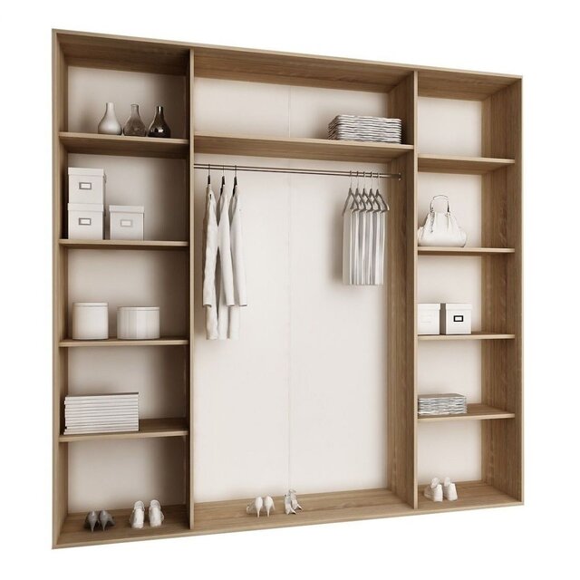 Kledingkast amo zwart donker eiken 200 cm