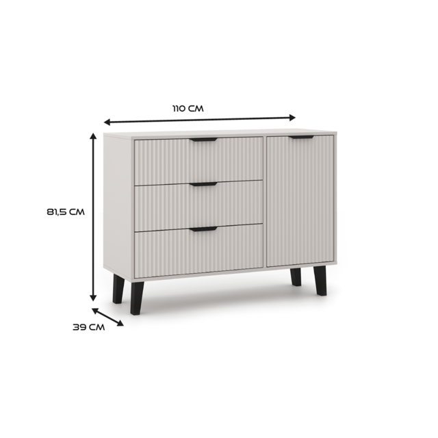 Dressoir scandi creme  110 cm