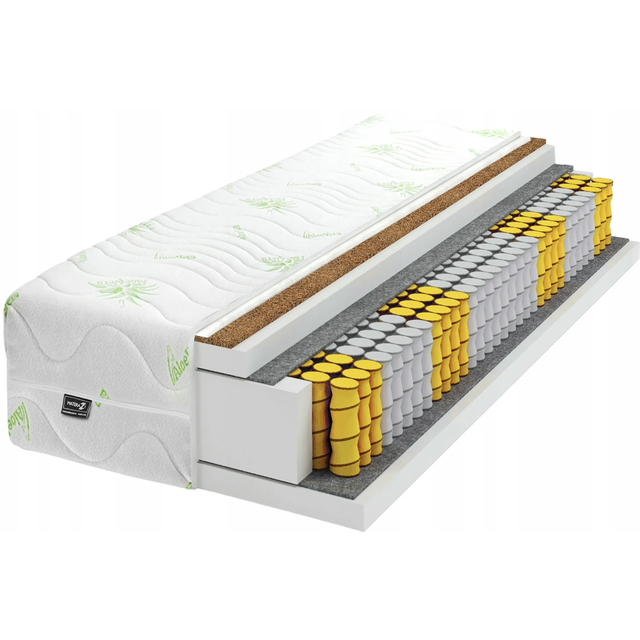 Pocketvering Matras 120x200  ALOË VERA   21cm hoog met kokos