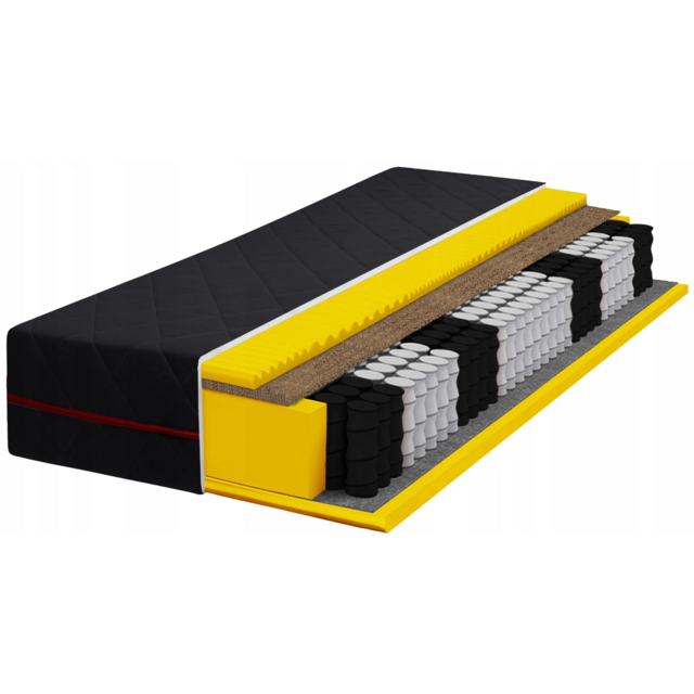 Pocketvering Matras 100x200 cm zwart 24cm hoog met kokos