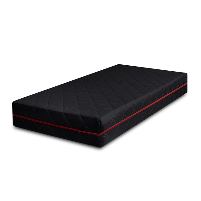 Pocketvering Matras 90x200 cm zwart 24cm hoog met kokos