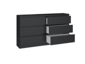 Ladekast  140 cm 6 lades zwart