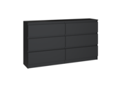 Ladekast  140 cm 6 lades zwart