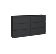 Ladekast  140 cm 6 lades zwart