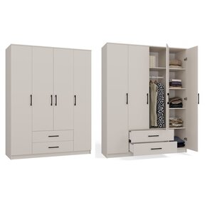 Kledingkast creme 160x52x200