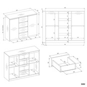 Dressoir - 120 cm 4 lades  creme 2D4S