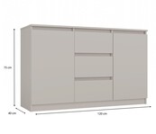 Dressoir - 120 cm 3 lades  creme