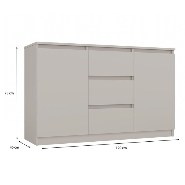 Dressoir - 120 cm 3 lades  creme