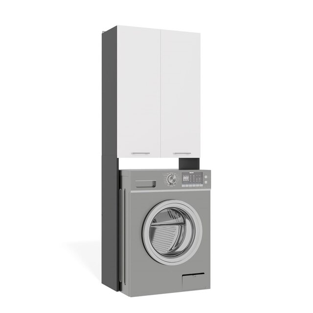 Wasmachine ombouw kast antraciet wit DD